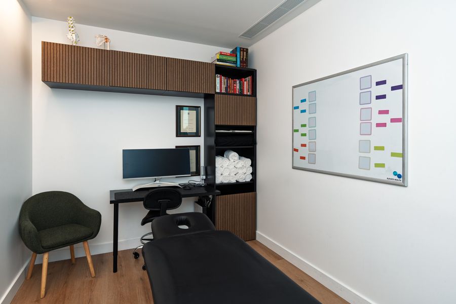 Chiropractic and Physiotherapy treatment room at Elevate Health Bella Vista
